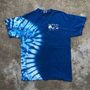 Dead Broke Farms Tie-Dye Blue White Cotton Tee unisex Casual 90s